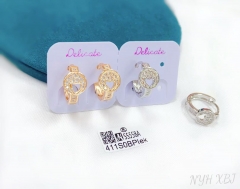 Hollow heart style zircon earring