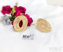 Hollow oval model shiny earring