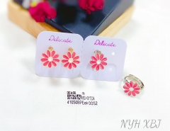 Red daisy model fine earrings