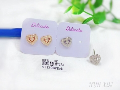 Heart style fine stud earring