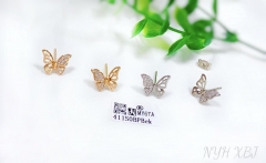 Butterfly model shiny stud earring