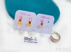 Colorful zircon shiny earring