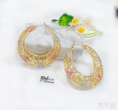 Hollow style oil painting earring