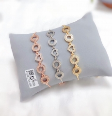 Hollow round/heart model fine bracelet set