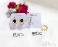 Black zircon dazzling earring