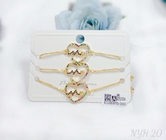 Heart shape style colorful zircon bracelet set