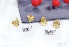 Heart/water drop model shiny stud earring