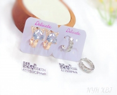 Heart zircon style shiny earring