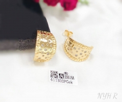 Simple style zircon gold/silver stud earring