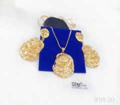 Irregular style glossy earring necklace set