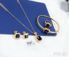 Black zircon fashion gold/silver color jewelry set