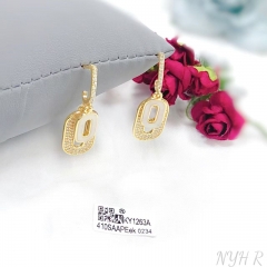 Hollow style fine gold/silver color earring