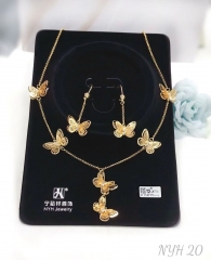 Butterfly model trendy earring necklace set