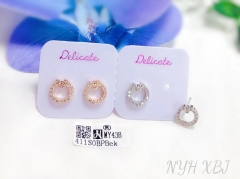 Hollow model zircon stud earring