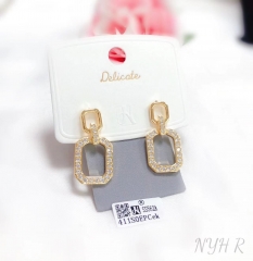 Hollow fine pendant stud earring