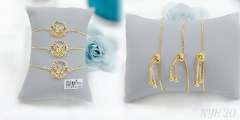 Colorful zircon butterfly style hand chain set