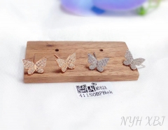 Butterfly model shiny stud earring