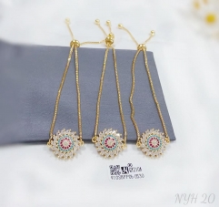 Colorful zircon round style hand chain