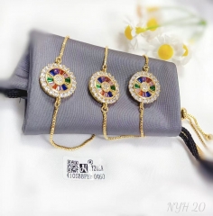 Colorful zircon round style hand chain