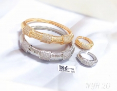 Twist curl style shiny bangle ring set