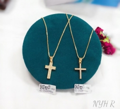 Cross model pendant zircon necklace