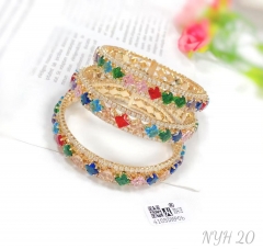 Colorful zircon dazzling bracelet set