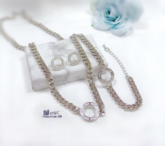 Popular hollow style silver/gold color jewelry set