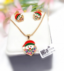 Christmas snowman Exquisite earrings and necklaces