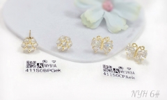 Flower/butterfly shape zircon stud earring