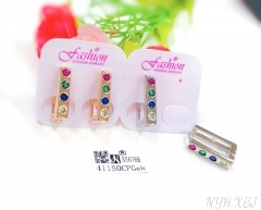 Colorful zircon glossy earring