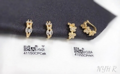 Butterfly style fine zircon earrings