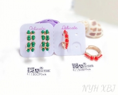 Green/red pear popular earring