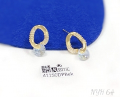 Hollow style zircon stud earring