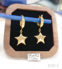 Smooth style star pendant earring