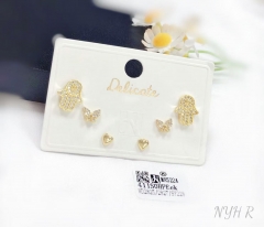 Hand/butterfly/heart model fine stud earring