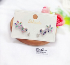 Star/heart/butterfly model colorful zircon stud earring