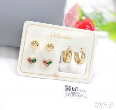 Heart model polishing earring