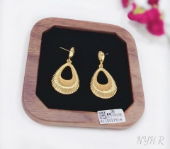 Hollow water drop style pendant stud earring