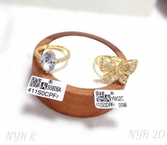 Oval zircon/butterfly model shiny rings