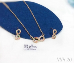 Infinite Love Colorful Zircon Gold/Silver color Earrings and Necklace