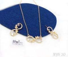 Infinite love style fine earring necklace set