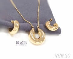 Polishing arc model concise style earring necklace set