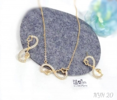 Infinite love popular gold/silver earring necklace set