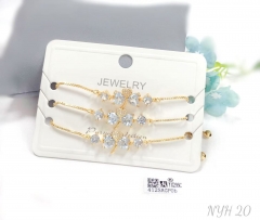 Clover model dazzling zircon bracelet set