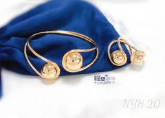 Polishing ball style irregular bangle ring set