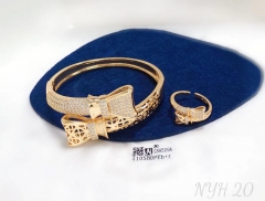 Bow model classic exquisite gold/silver bangle ring set