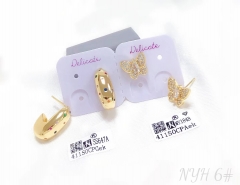 Butterfly model glossy colorful zircon earring