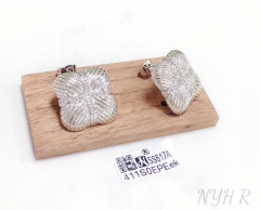 Square model zircon earring