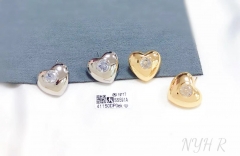 Heart model zircon stud earring