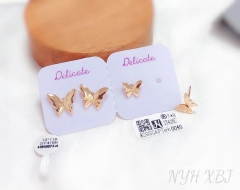 Polishing fin butterfly shape earring